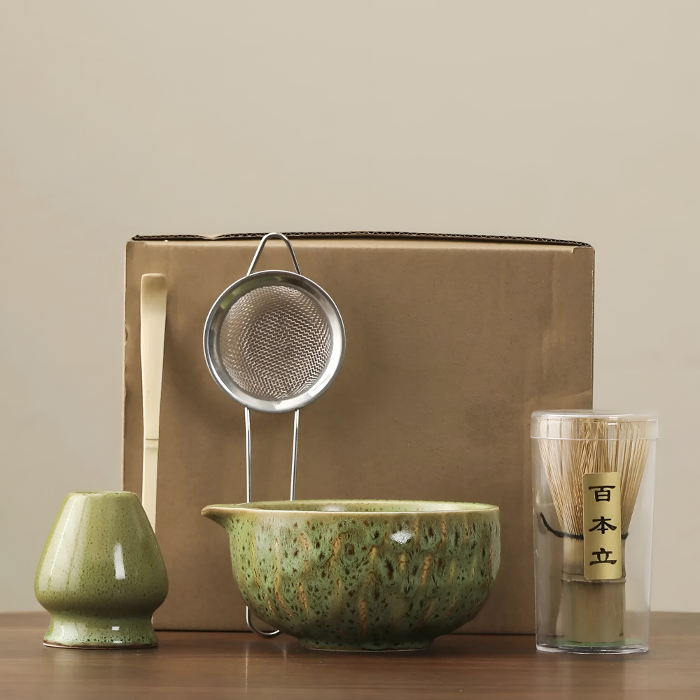 Matcha - Tee-Set 5-teilig mit Keramikschale 14 cm
