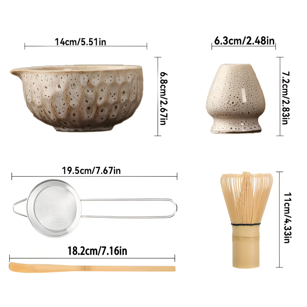 Matcha - Tee-Set 5-teilig mit Keramikschale 14 cm