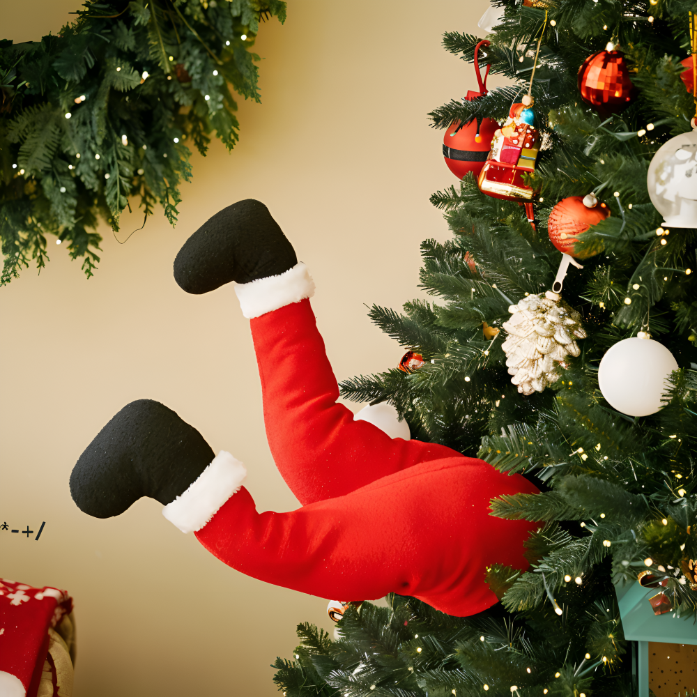 Kickin - Santa - Weihnachtsbaumschmuck Santa-Plüschbeine