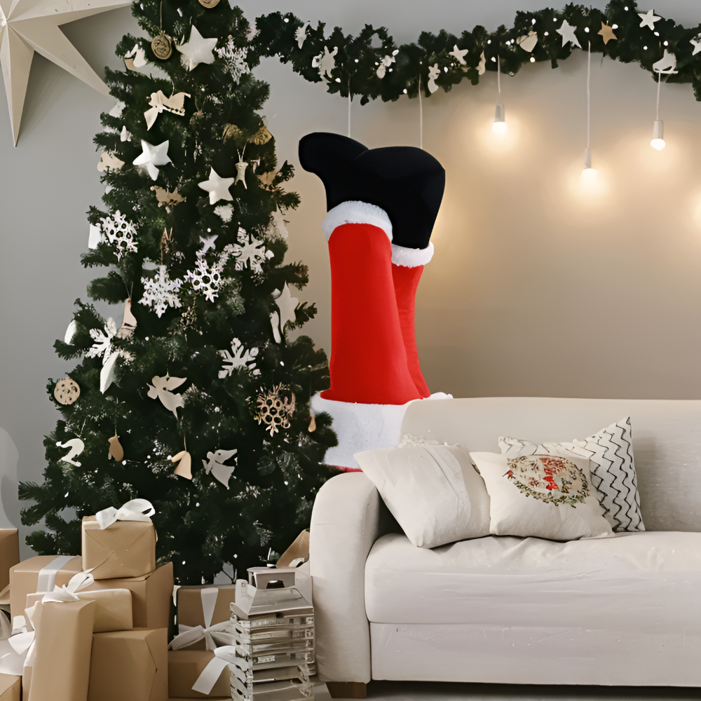 Kickin - Santa - Weihnachtsbaumschmuck Santa-Plüschbeine
