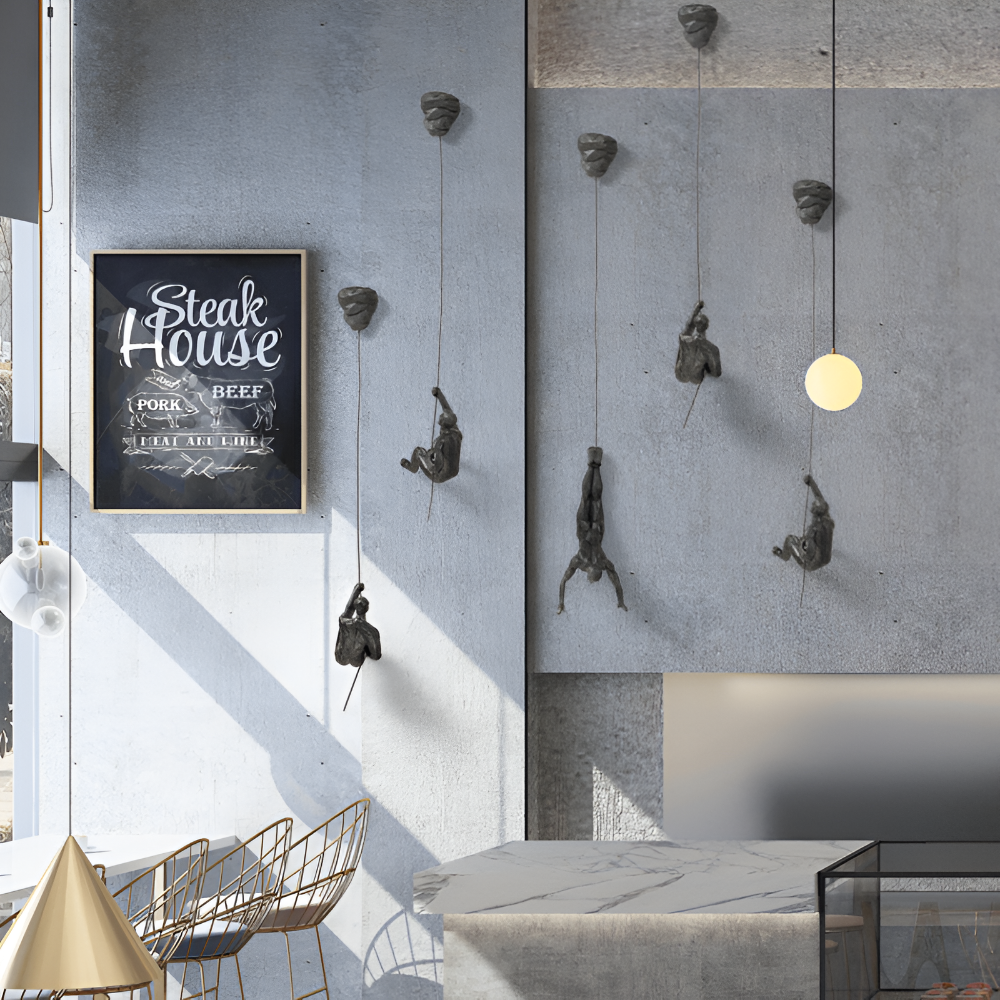Kreatives Wandkunst Set - Kletternder Mann Dekor Ornament für Einzigartige Wohnästhetik