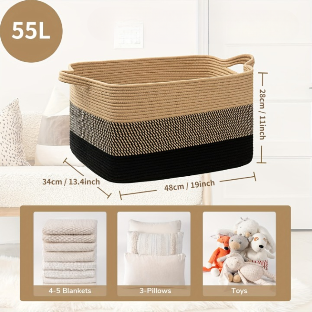 Aufbewahrungskorb - 55L aus Polyester 48x34x28 cm