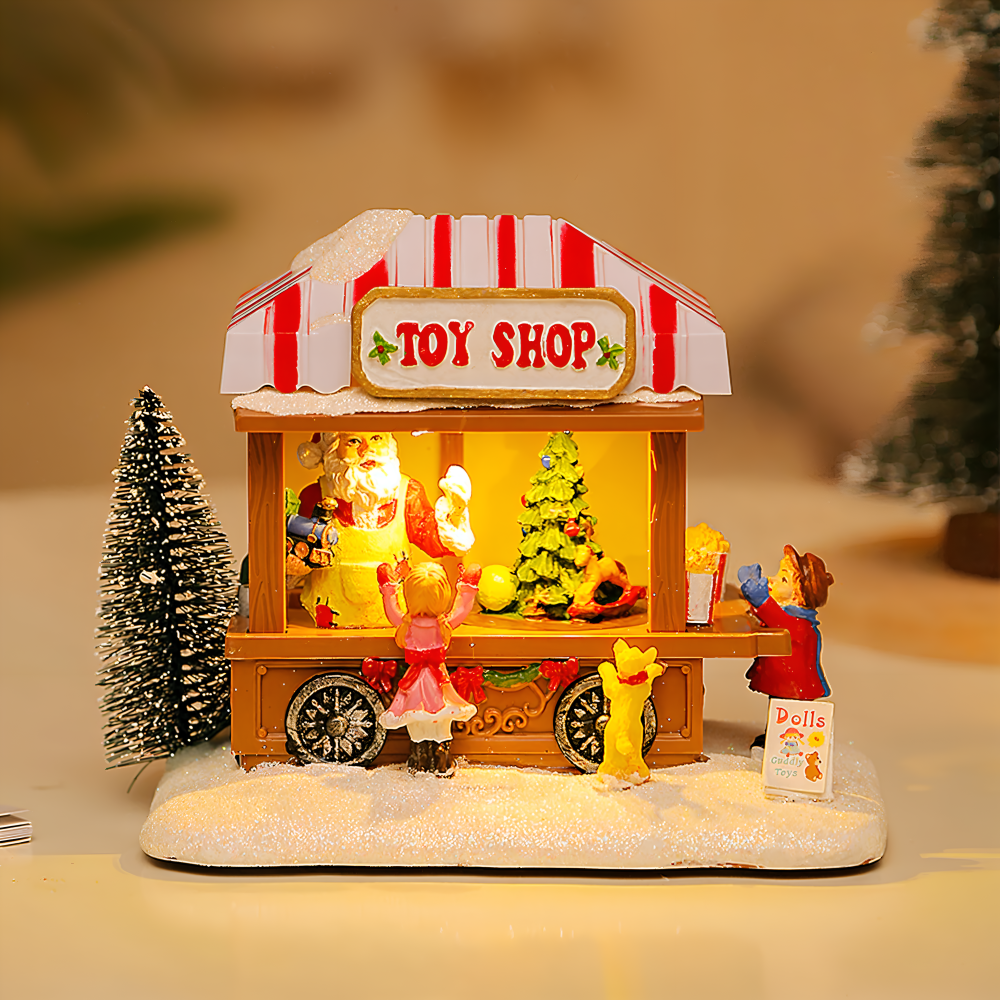 LitNTune - Batteriebetriebenes LED Weihnachtsdorf aus Harz