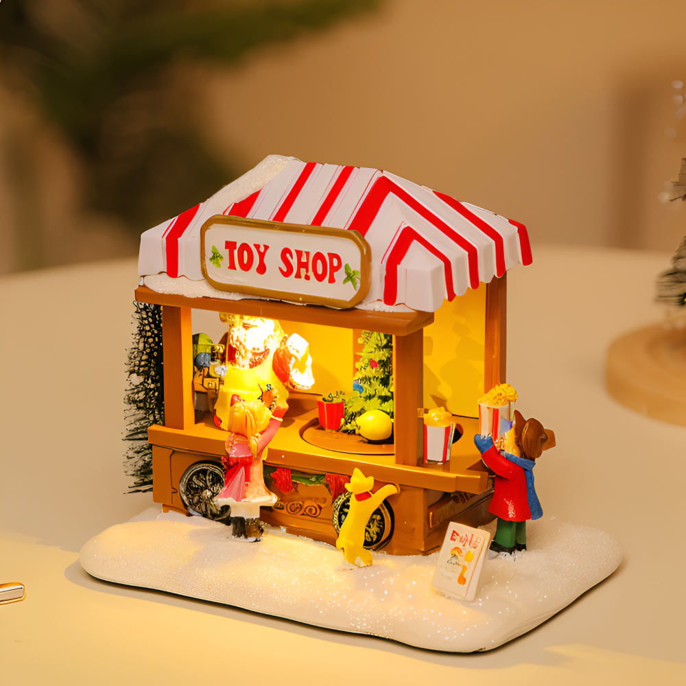 LitNTune - Batteriebetriebenes LED Weihnachtsdorf aus Harz