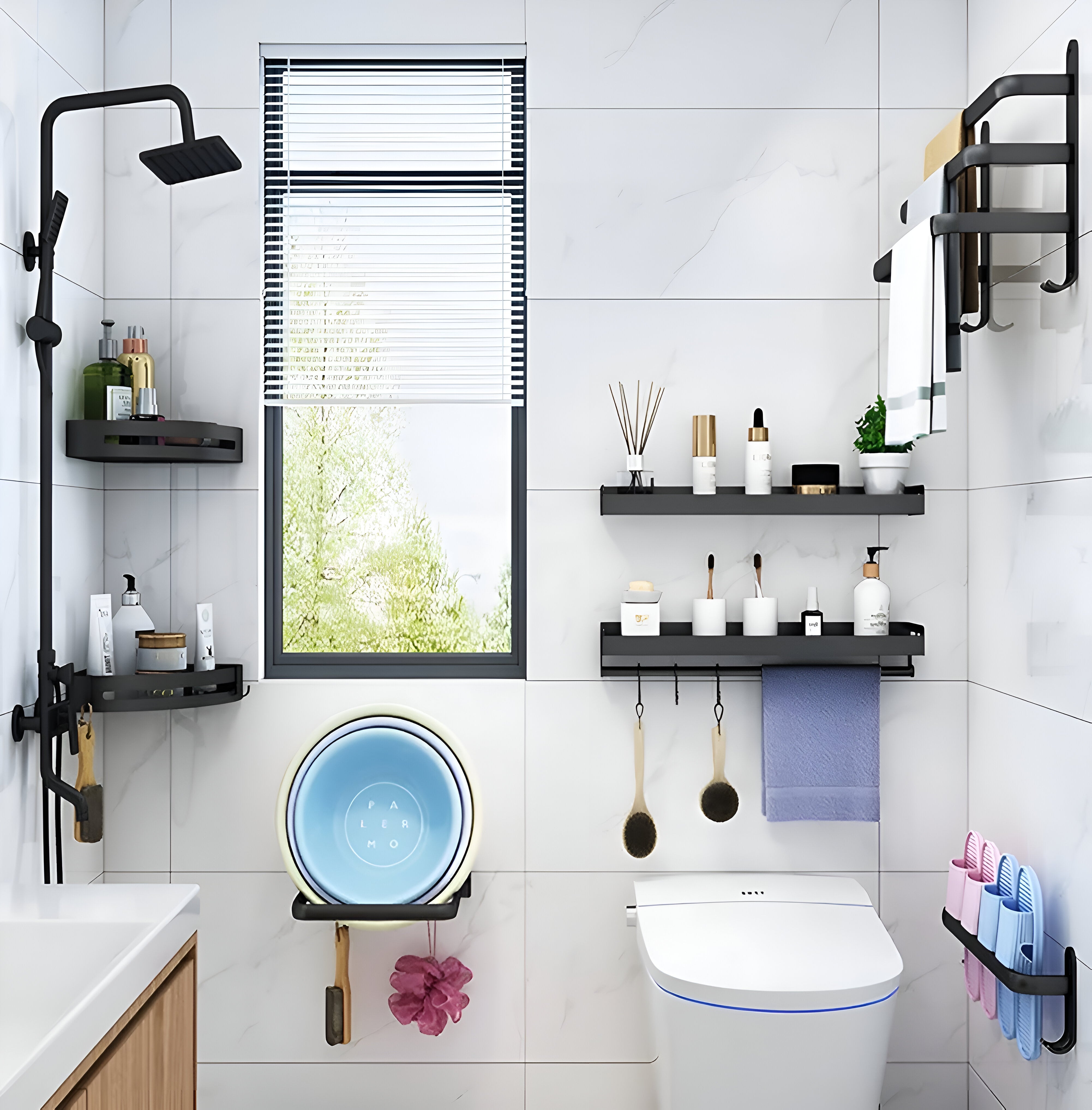 LuxeRack - Stilvoller Platzsparender Wandmontierter Handtuchhalter