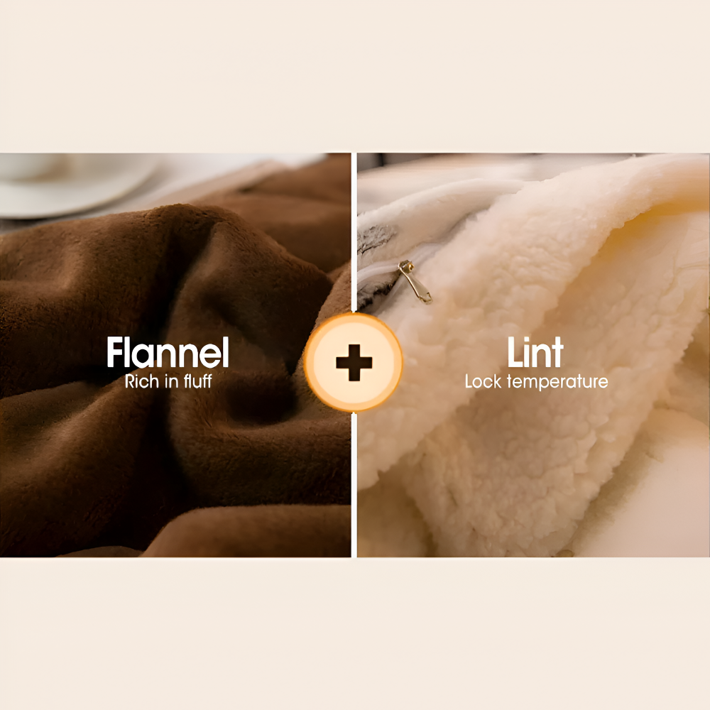 LuxiLayer Plaid - Doppelseitiger Flanell und Fleece Steppdeckenbezug mit Reißverschluss