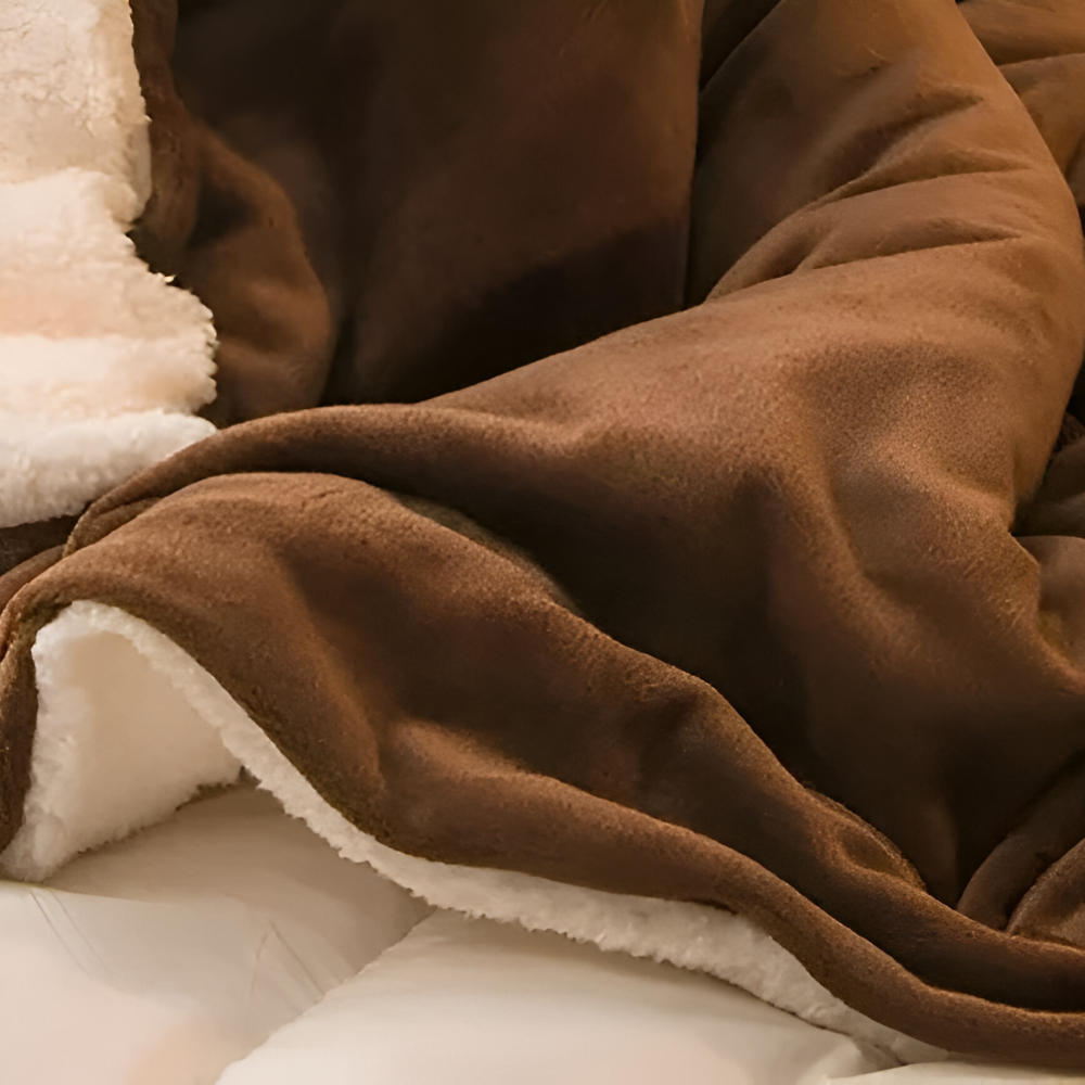 LuxiLayer Plaid - Doppelseitiger Flanell und Fleece Steppdeckenbezug mit Reißverschluss