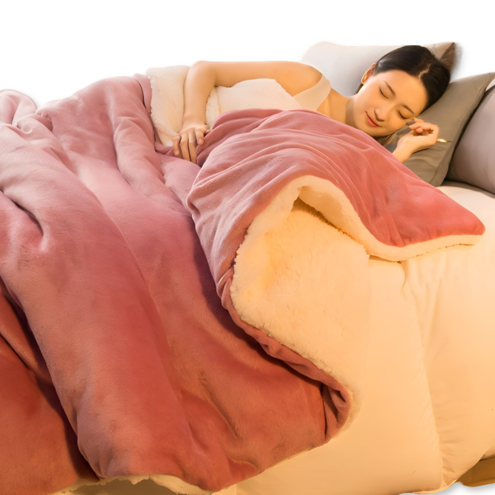 LuxiLayer Plaid - Doppelseitiger Flanell und Fleece Steppdeckenbezug mit Reißverschluss