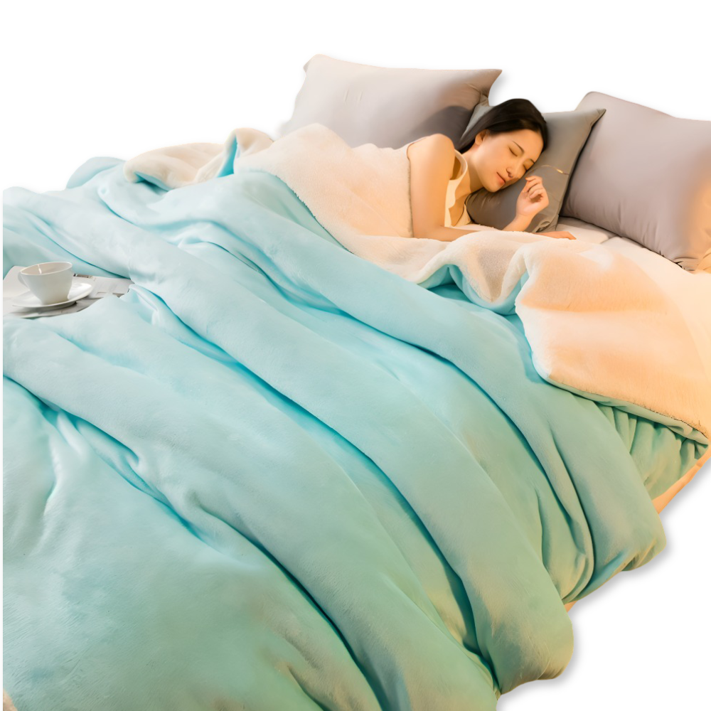 LuxiLayer Plaid - Doppelseitiger Flanell und Fleece Steppdeckenbezug mit Reißverschluss