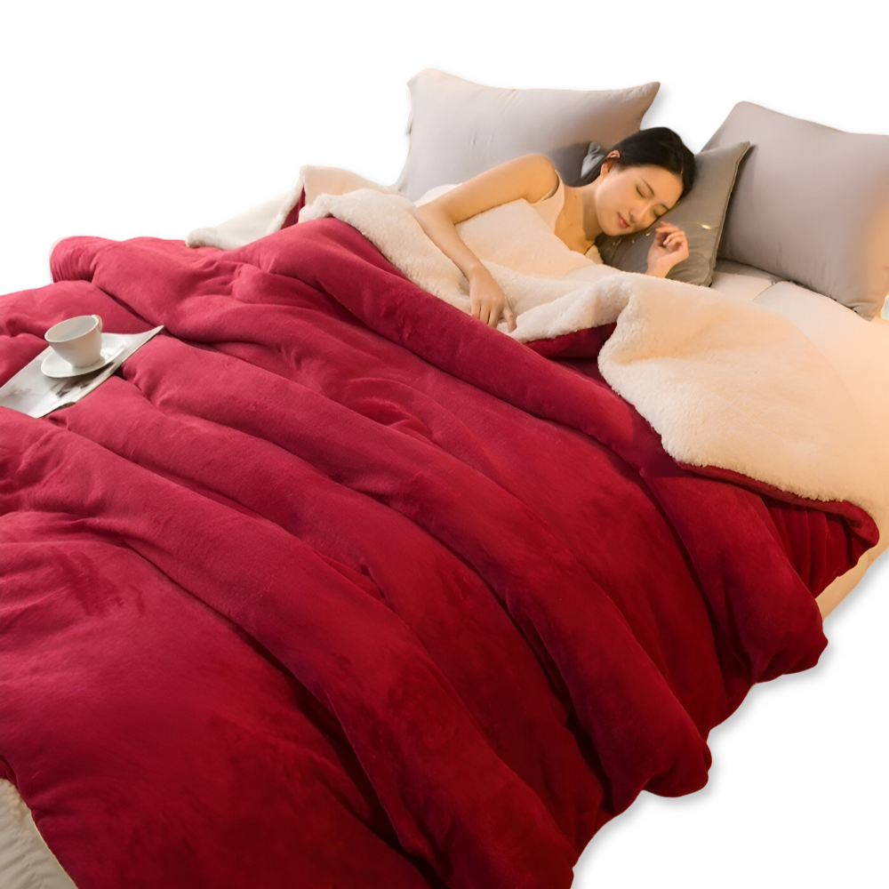 LuxiLayer Plaid - Doppelseitiger Flanell und Fleece Steppdeckenbezug mit Reißverschluss