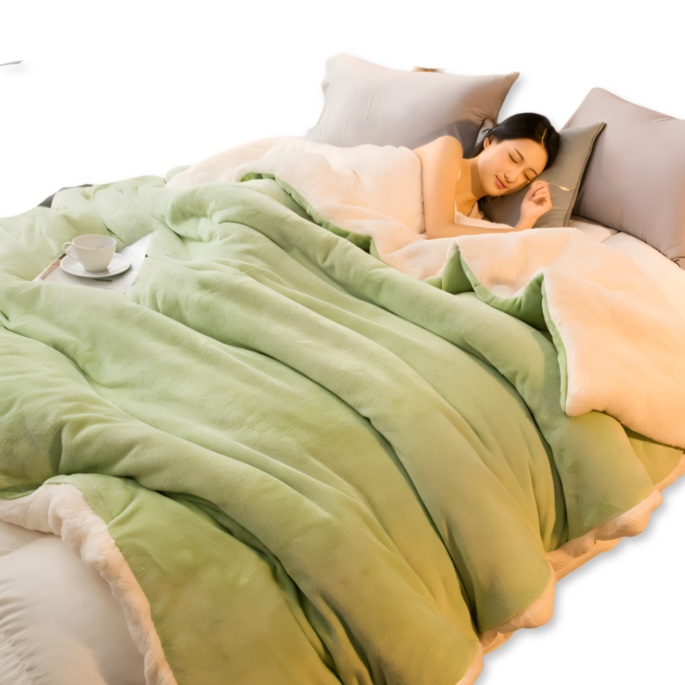 LuxiLayer Plaid - Doppelseitiger Flanell und Fleece Steppdeckenbezug mit Reißverschluss