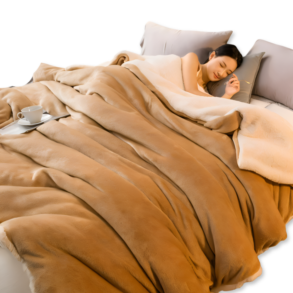 LuxiLayer Plaid - Doppelseitiger Flanell und Fleece Steppdeckenbezug mit Reißverschluss