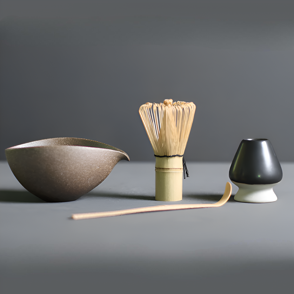 LuxuTea - Wares - Matcha Set 4-teilig aus Keramik & Bambus