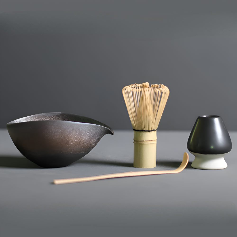 LuxuTea - Wares - Matcha Set 4-teilig aus Keramik & Bambus