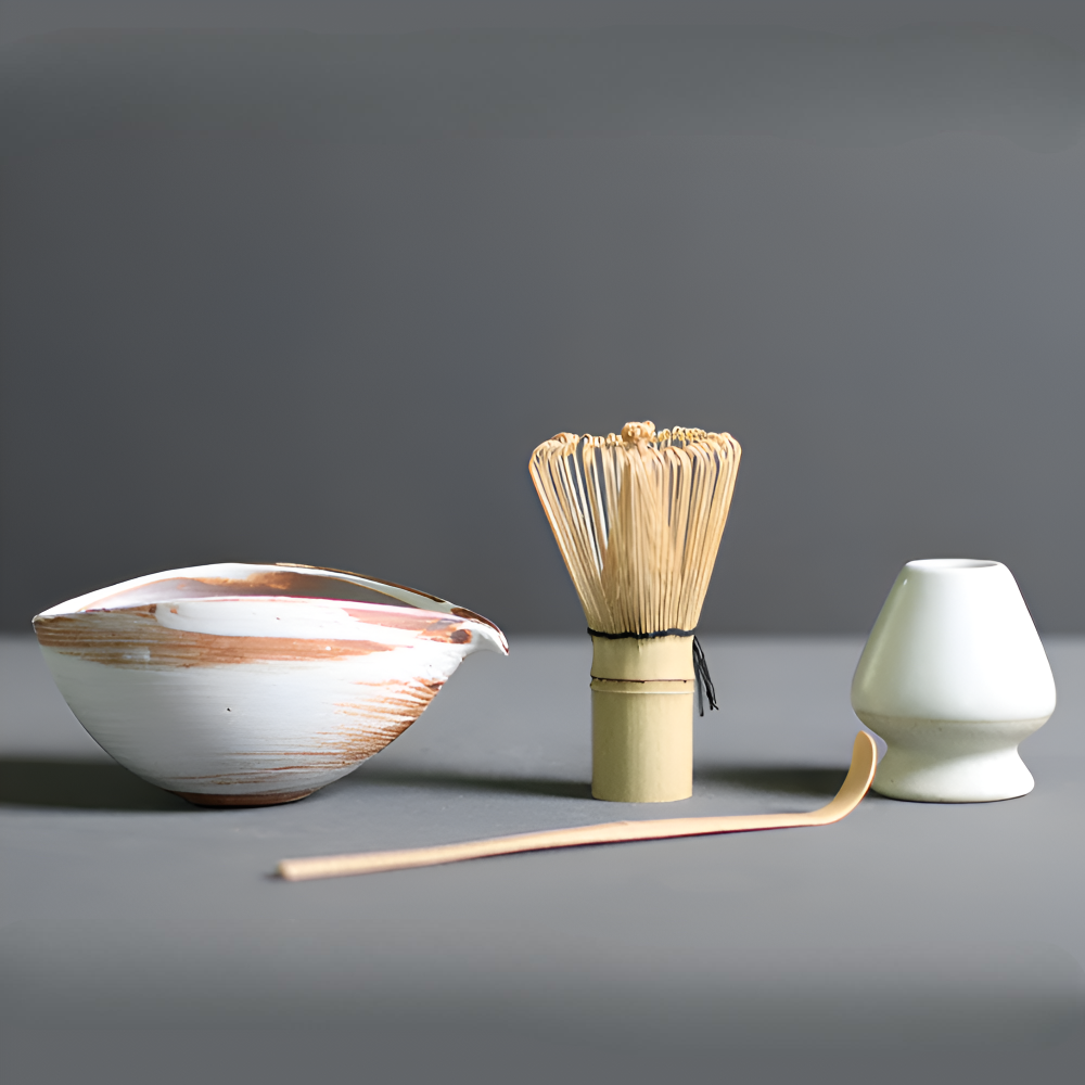 LuxuTea - Wares - Matcha Set 4-teilig aus Keramik & Bambus