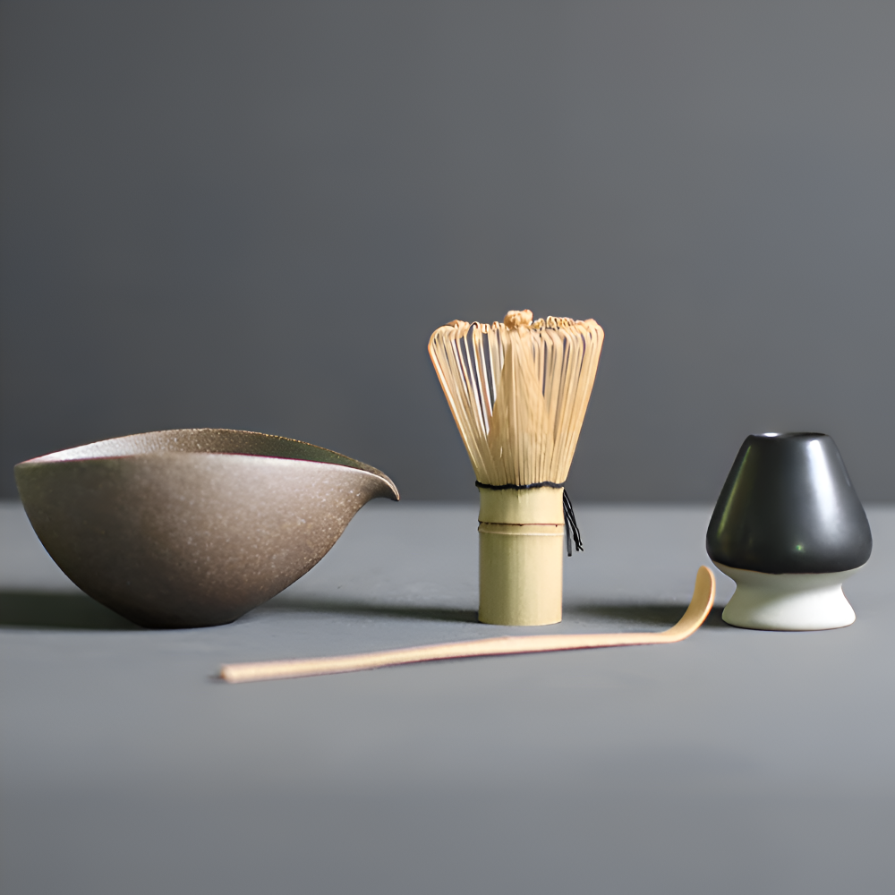 LuxuTea - Wares - Matcha Set 4-teilig aus Keramik & Bambus