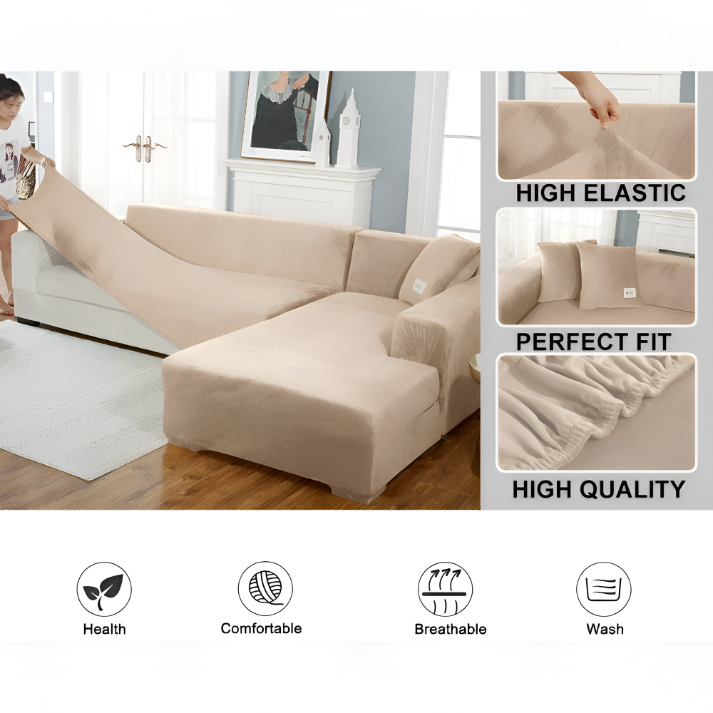 LuxuriFit Sofa Cover - Weicher, Elastischer und Eleganter Bezug für das Sofa