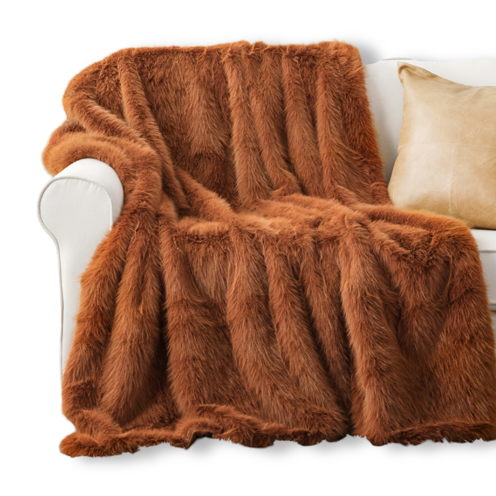 Kunstfell - Wurfdecke plüsch Mink-Look mit