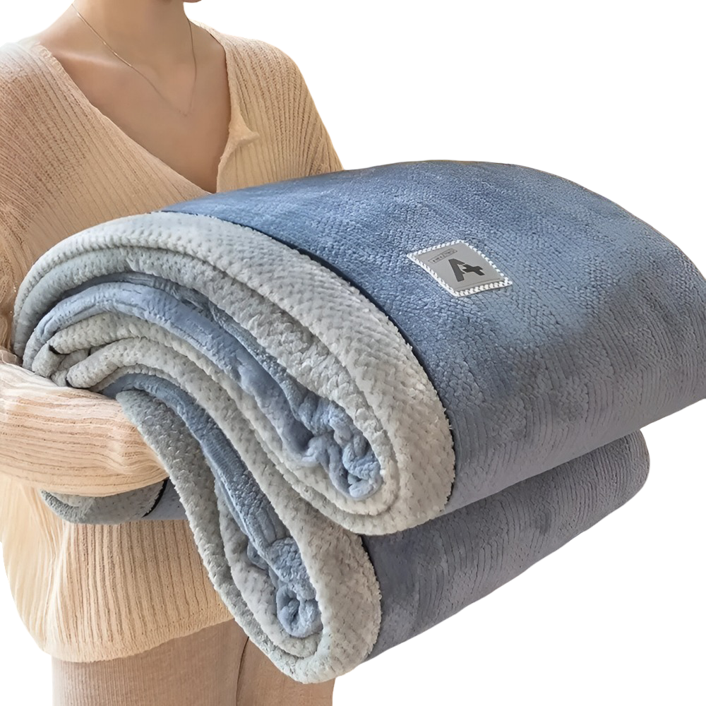 Luxuriöse Samt Polyester Kuscheldecke - Stilvolle Gemusterte Decke