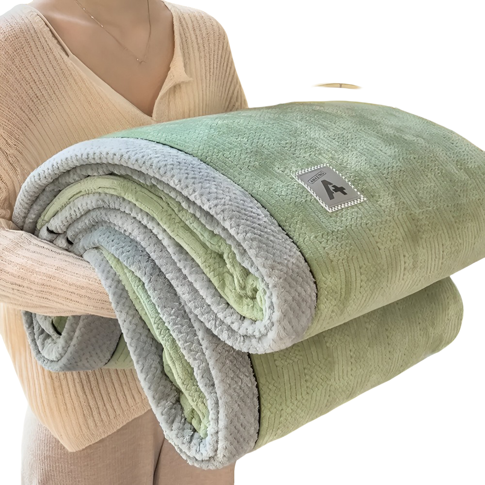 Luxuriöse Samt Polyester Kuscheldecke - Stilvolle Gemusterte Decke