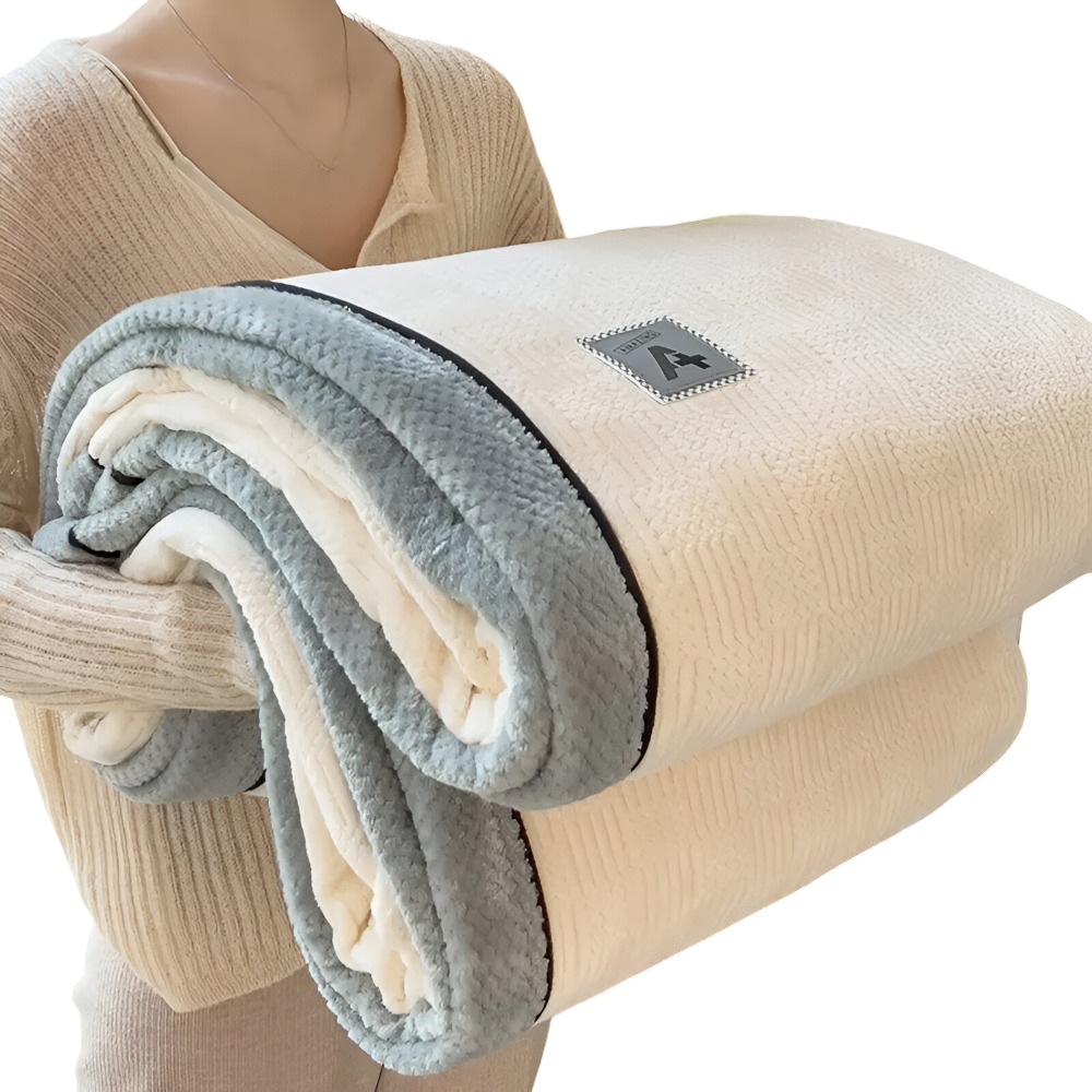 Luxuriöse Samt Polyester Kuscheldecke - Stilvolle Gemusterte Decke