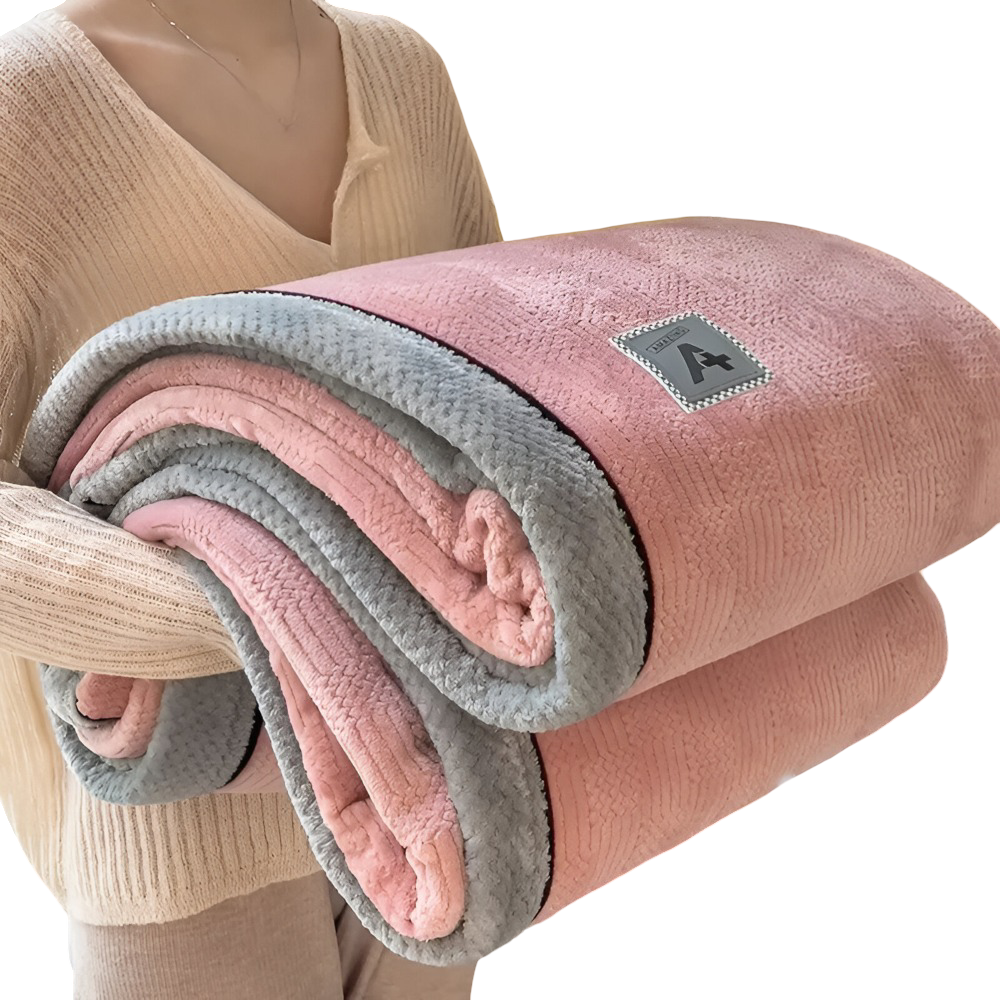 Luxuriöse Samt Polyester Kuscheldecke - Stilvolle Gemusterte Decke