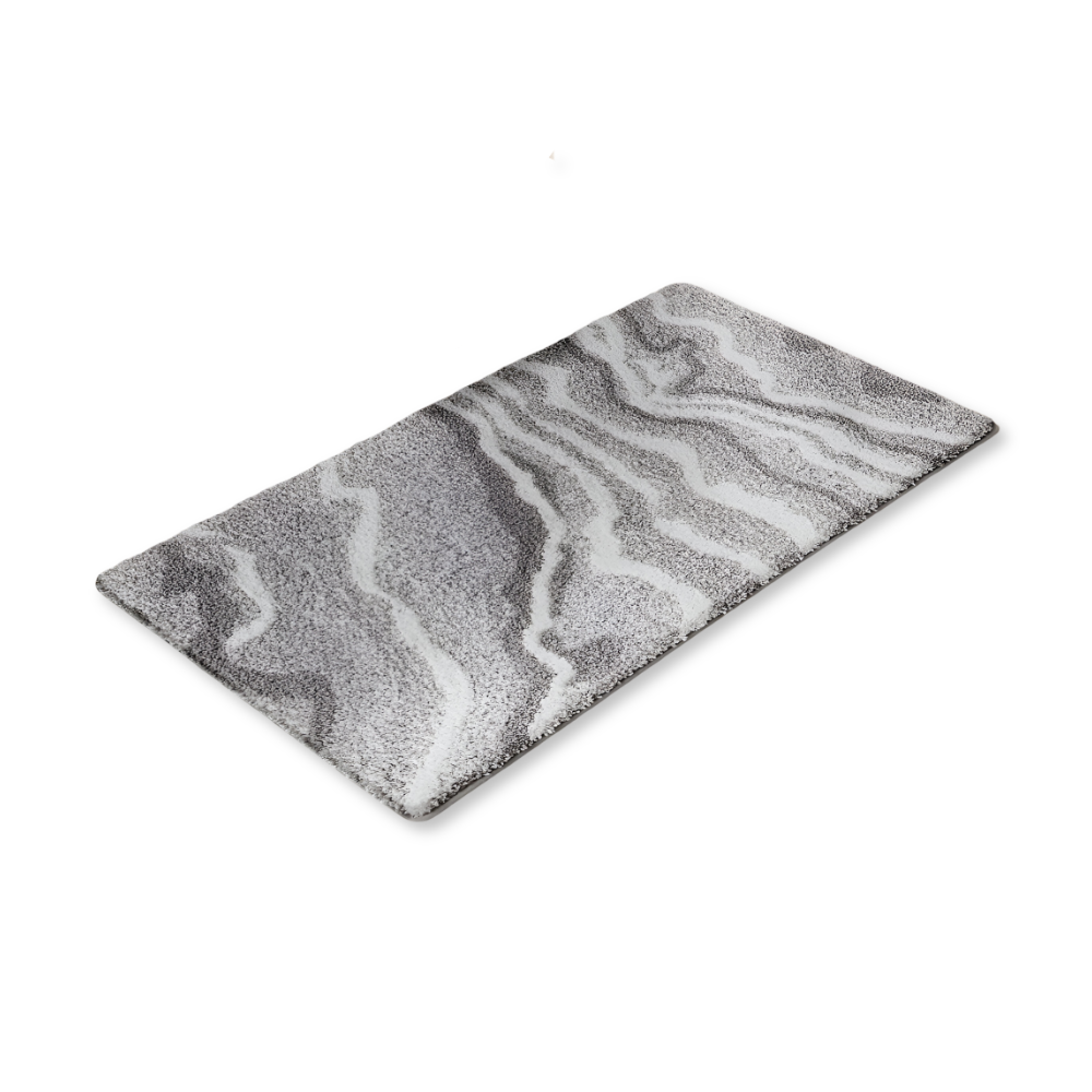 Marmor Design Plüsch Rutschfeste Badematte - Absorbierende Polyester Rechteckig Badematte