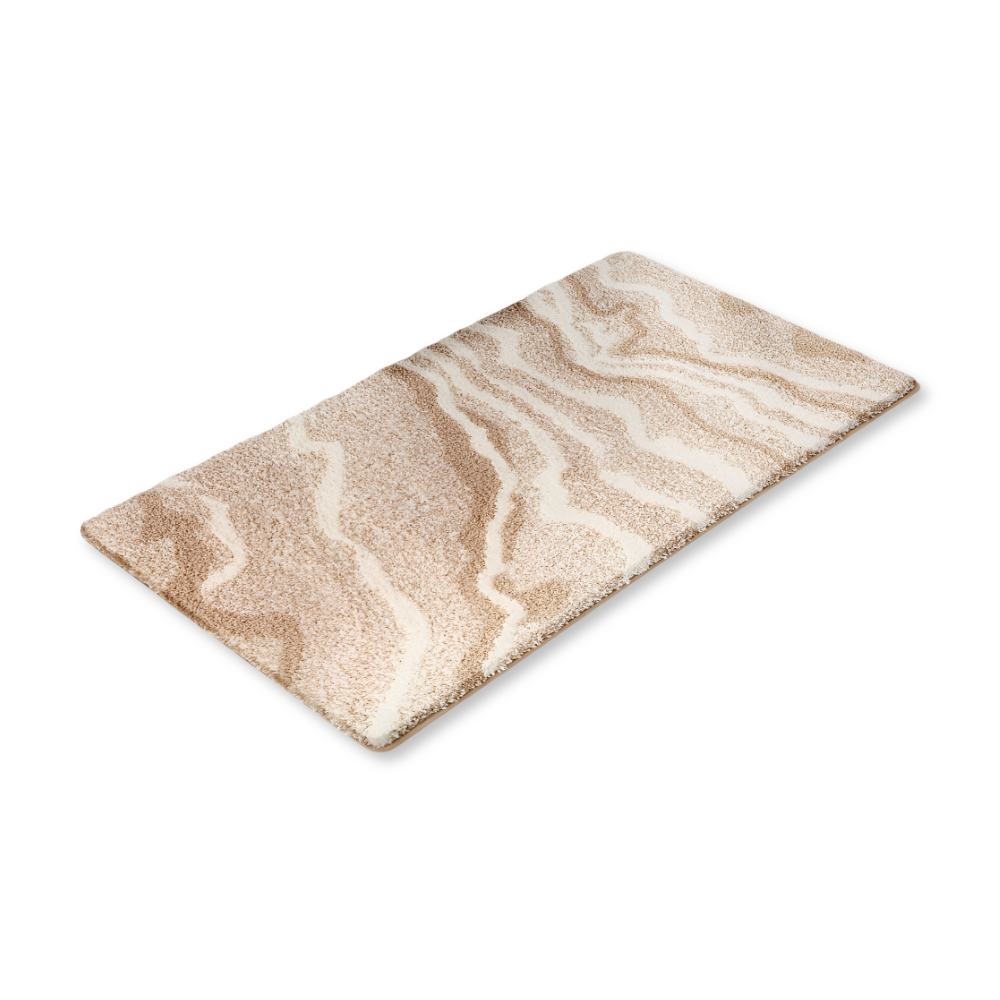 Marmor Design Plüsch Rutschfeste Badematte - Absorbierende Polyester Rechteckig Badematte