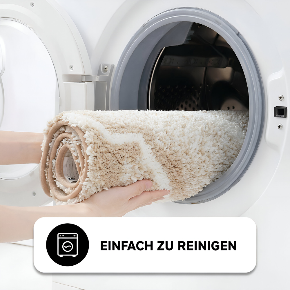 Marmor Design Plüsch Rutschfeste Badematte - Absorbierende Polyester Rechteckig Badematte