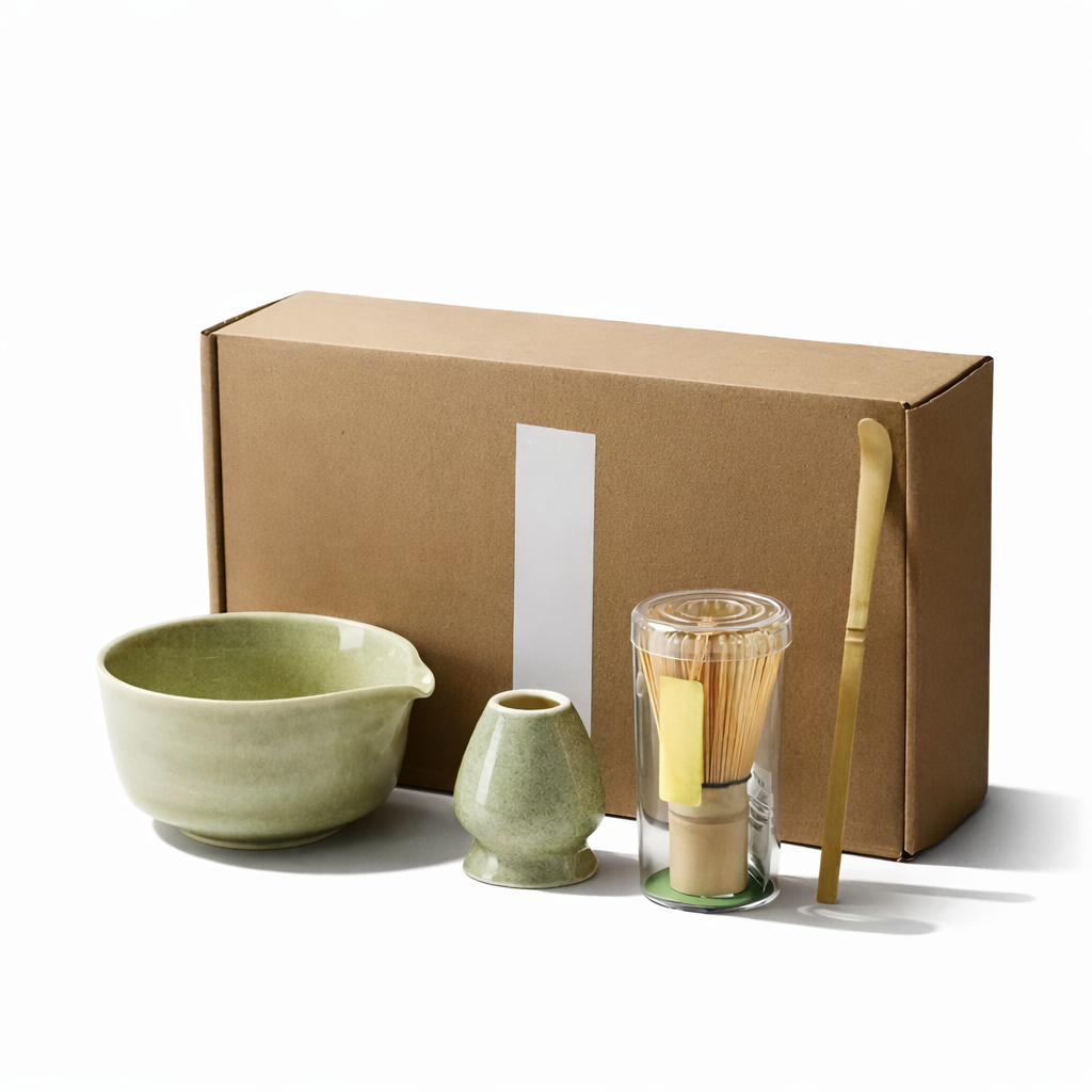 4/5/6-tlg. Matcha Set – Keramik & Bambus Tee-Zubehör inkl. Besen &  Halter