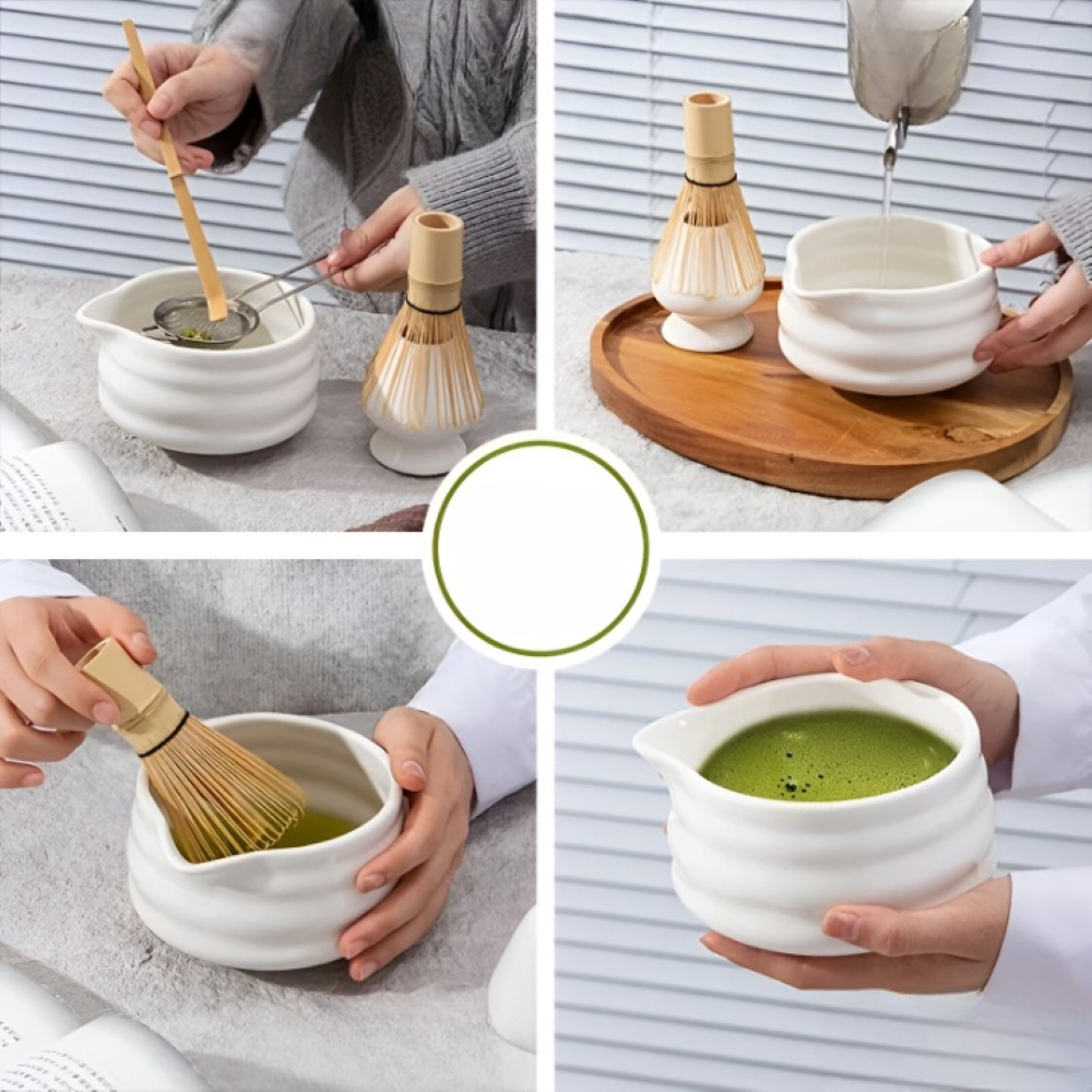 Matcha - Tee Set 5-tlg mit Keramikschale 460 ml & Sieb