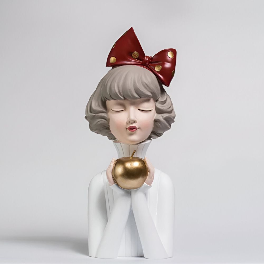 Missy - Statuen - Mädchenfigur aus Harz mit Haarschleife