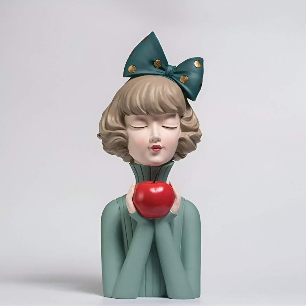 Missy - Statuen - Mädchenfigur aus Harz mit Haarschleife