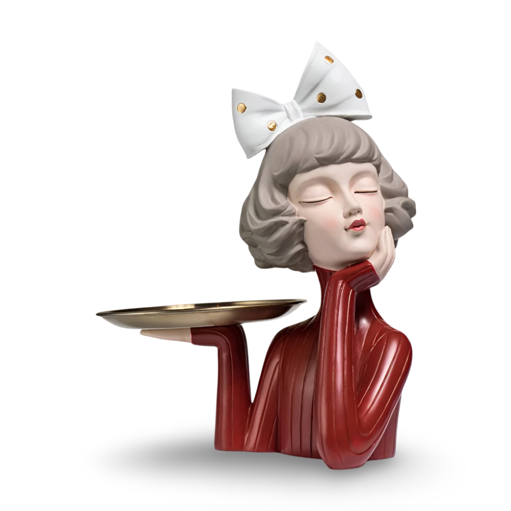 Missy - Statuen - Mädchenfigur aus Harz mit Haarschleife