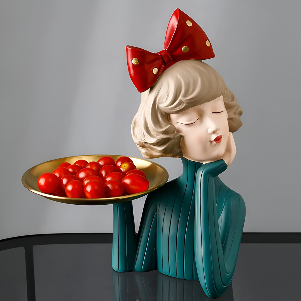 Missy - Statuen - Mädchenfigur aus Harz mit Haarschleife
