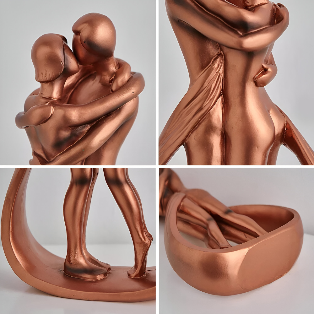 Pärchenfigur - Paar aus Harz rotbronze