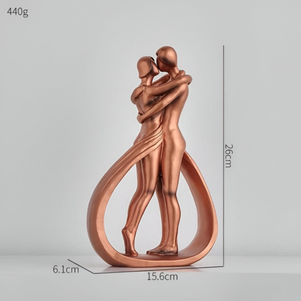 Pärchenfigur - Paar aus Harz rotbronze