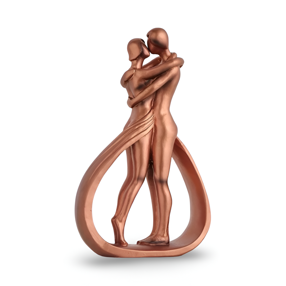 Pärchenfigur - Paar aus Harz rotbronze