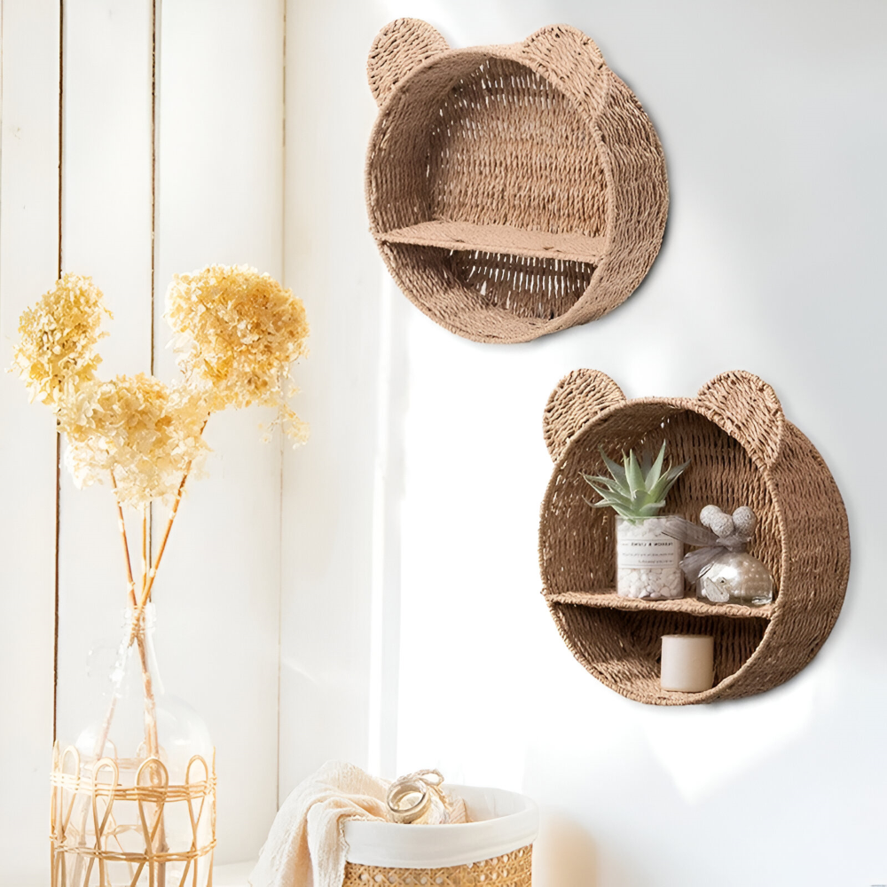 Rattan - Wandregal in Tierform handgefertigt