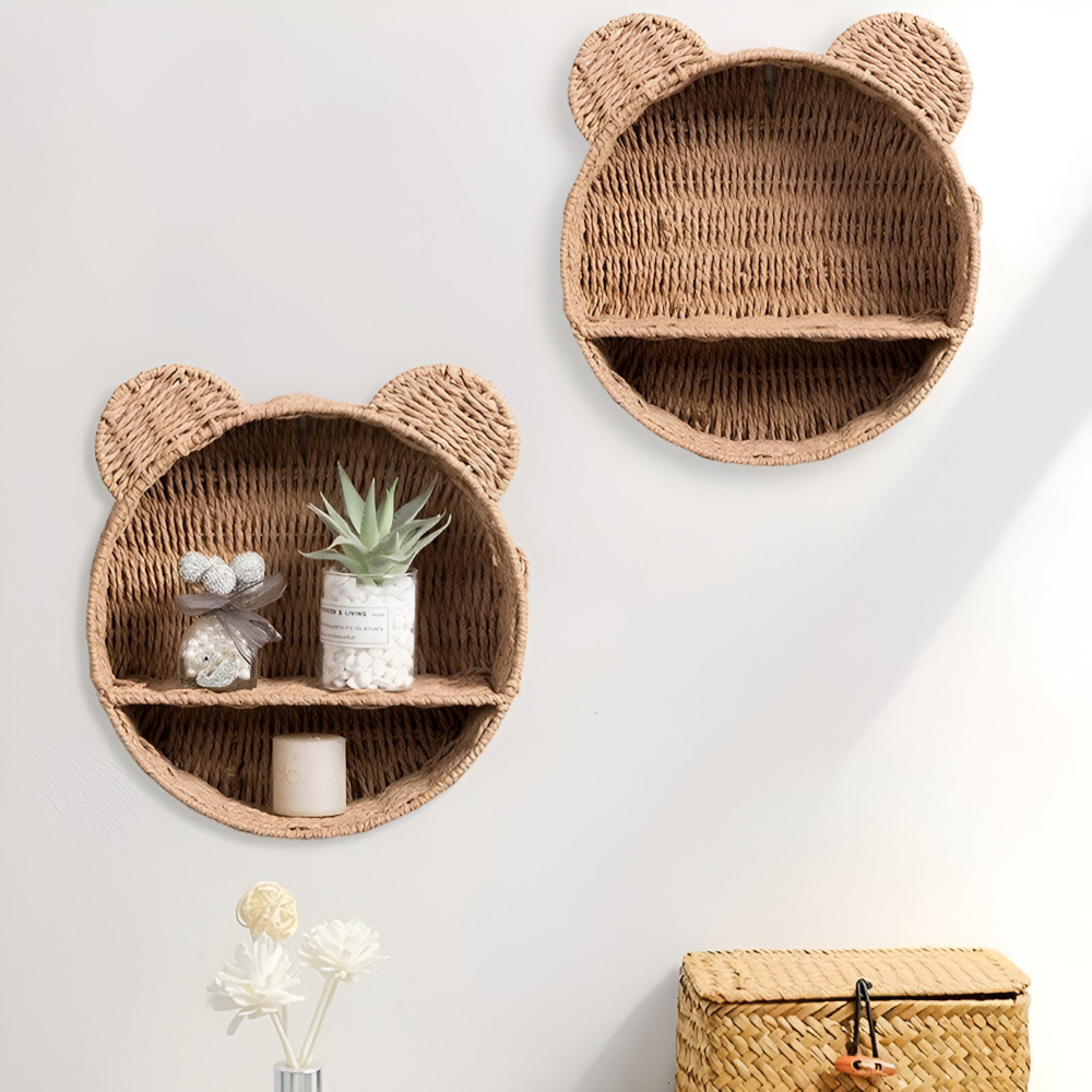 Rattan - Wandregal in Tierform handgefertigt