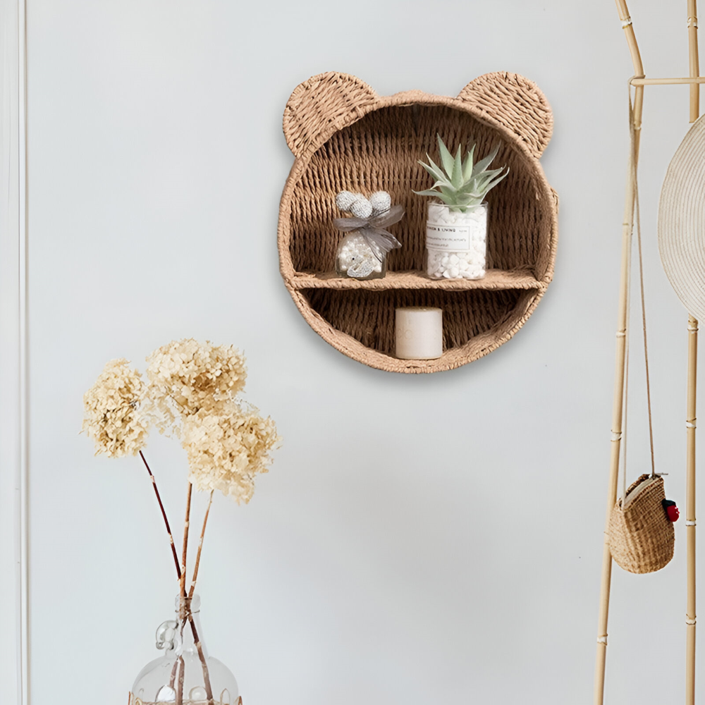 Rattan - Wandregal in Tierform handgefertigt