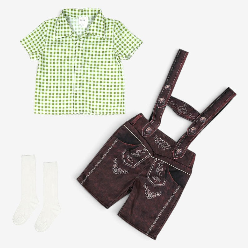 Traditionelle Trachtenlederhose für Kinder mit Trägern