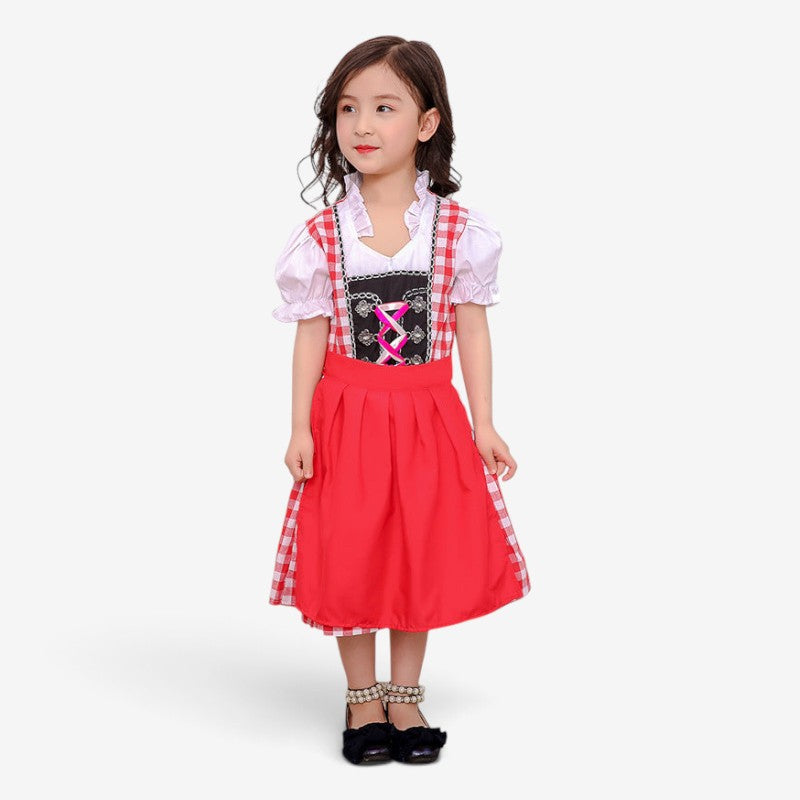Mädchen Dirndlkleid mit abnehmbarer Schürze