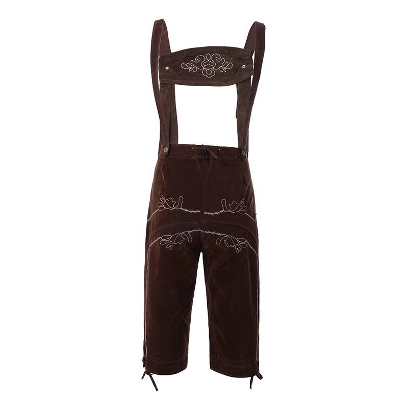 Herren Wildleder Lederhose mit Stickerei