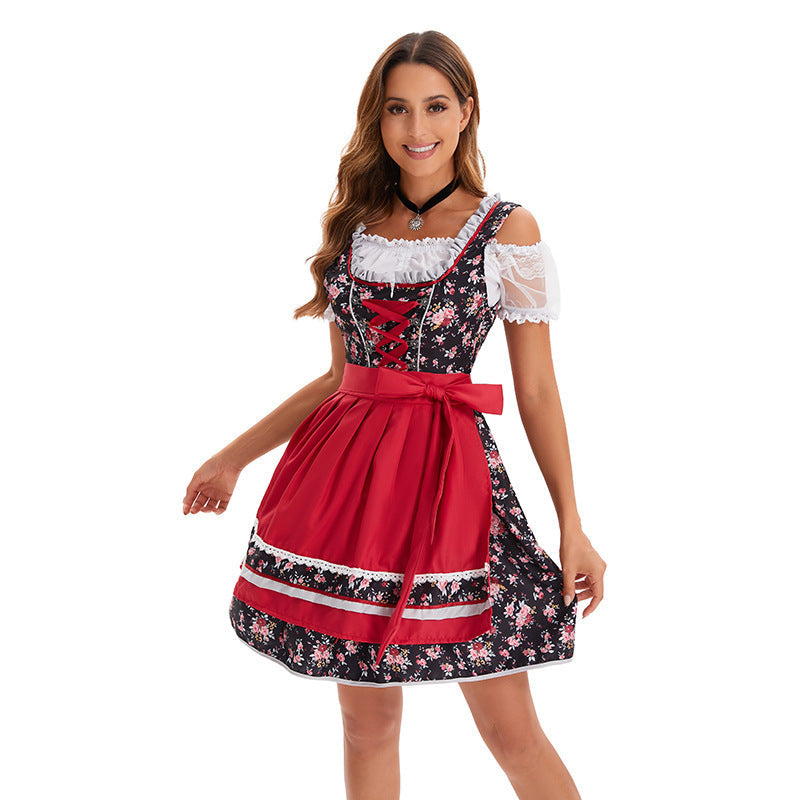 Kurzes Dirndl für Damen mit Blumenmuster