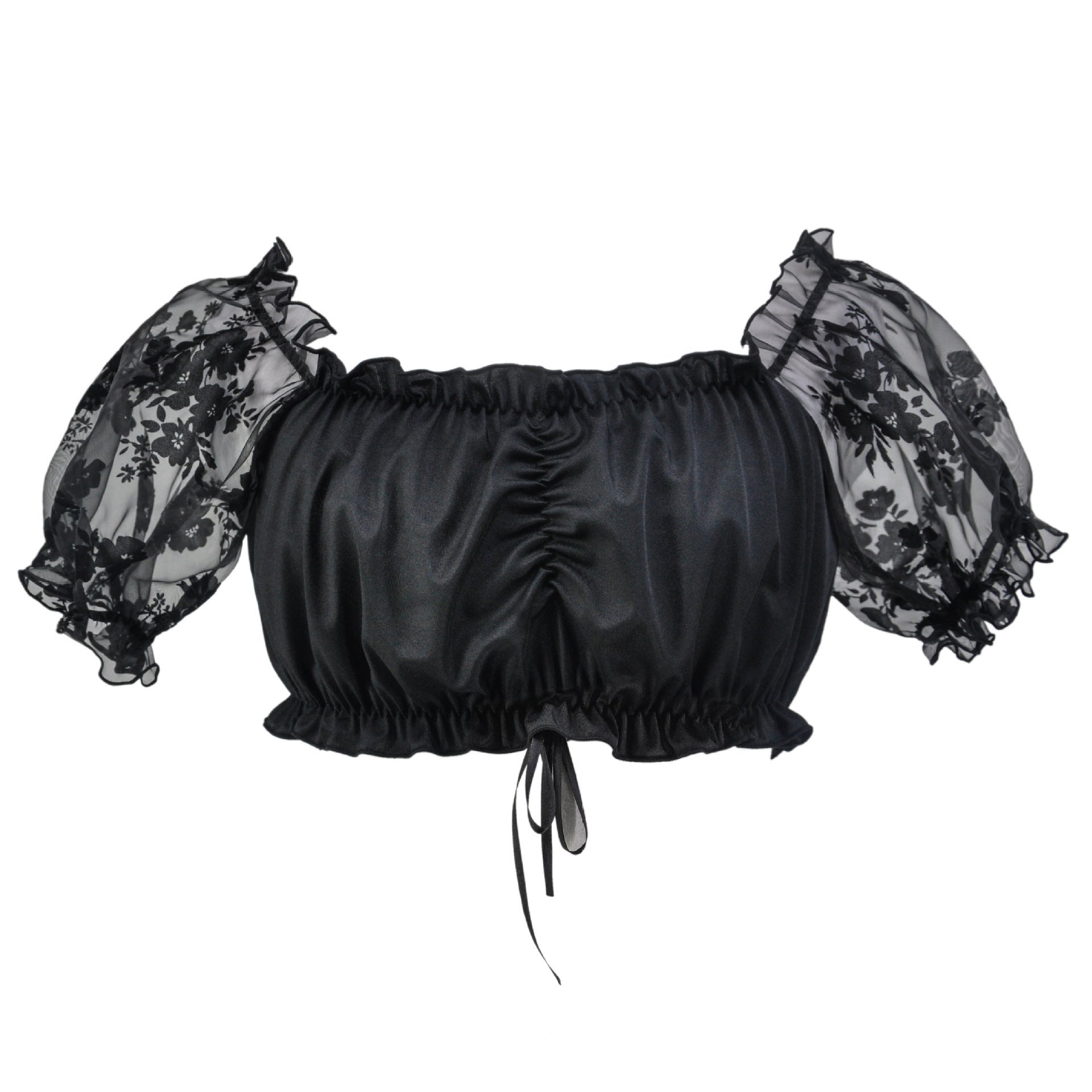 Damen Trachten-Dirndlbluse mit Puffärmeln