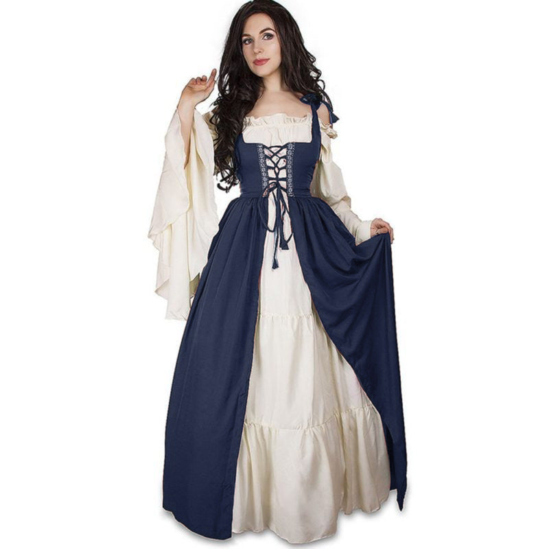 Damen historisches Kleid mit V-Ausschnitt