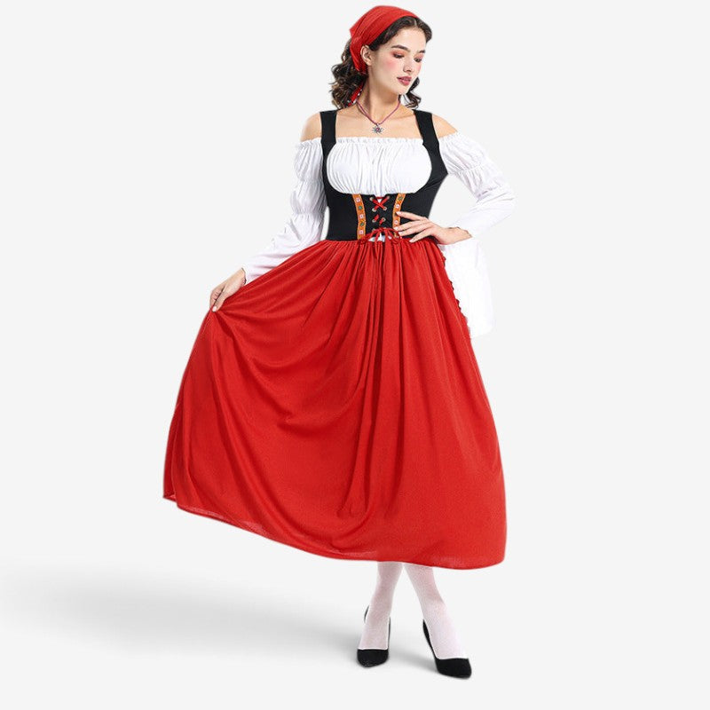Damen Renaissance-Bauernkleid mit Carmen-Oberteil