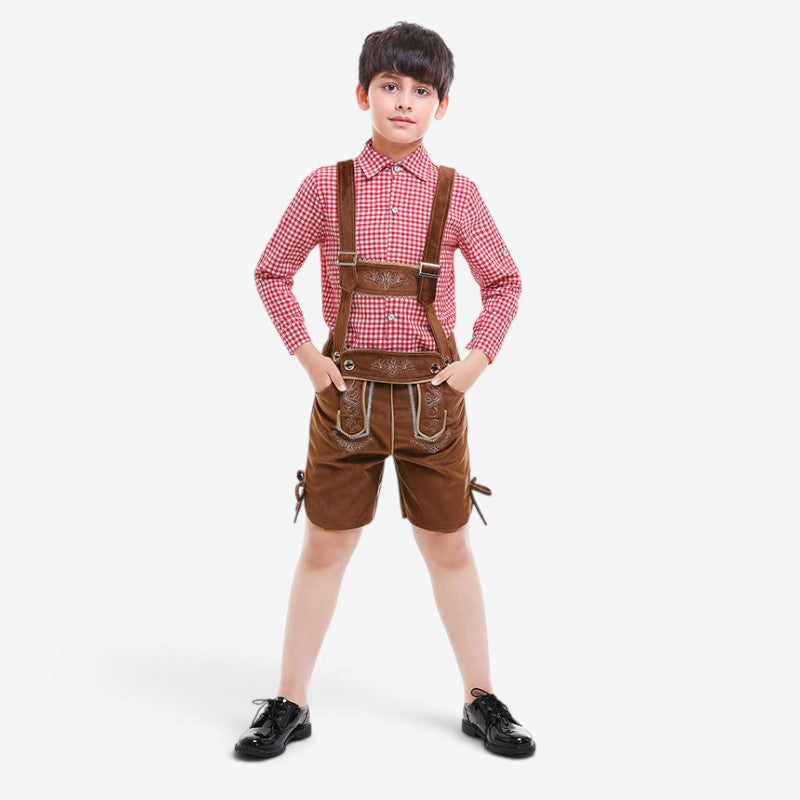 Traditionelle Kinderlederhose mit Stickerei für Jungen