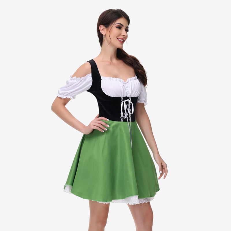 Damen Trachtenkleid mit Puffärmeln und Schnürung